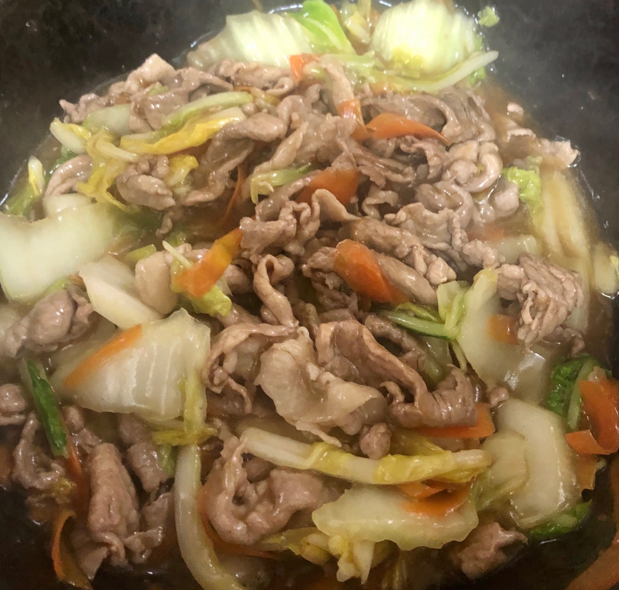 白菜と豚バラ肉の中華炒め煮