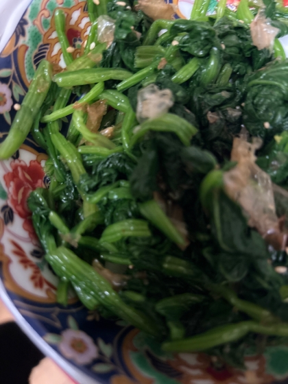 めんつゆで！(^^)ほうれん草のおひたし♪