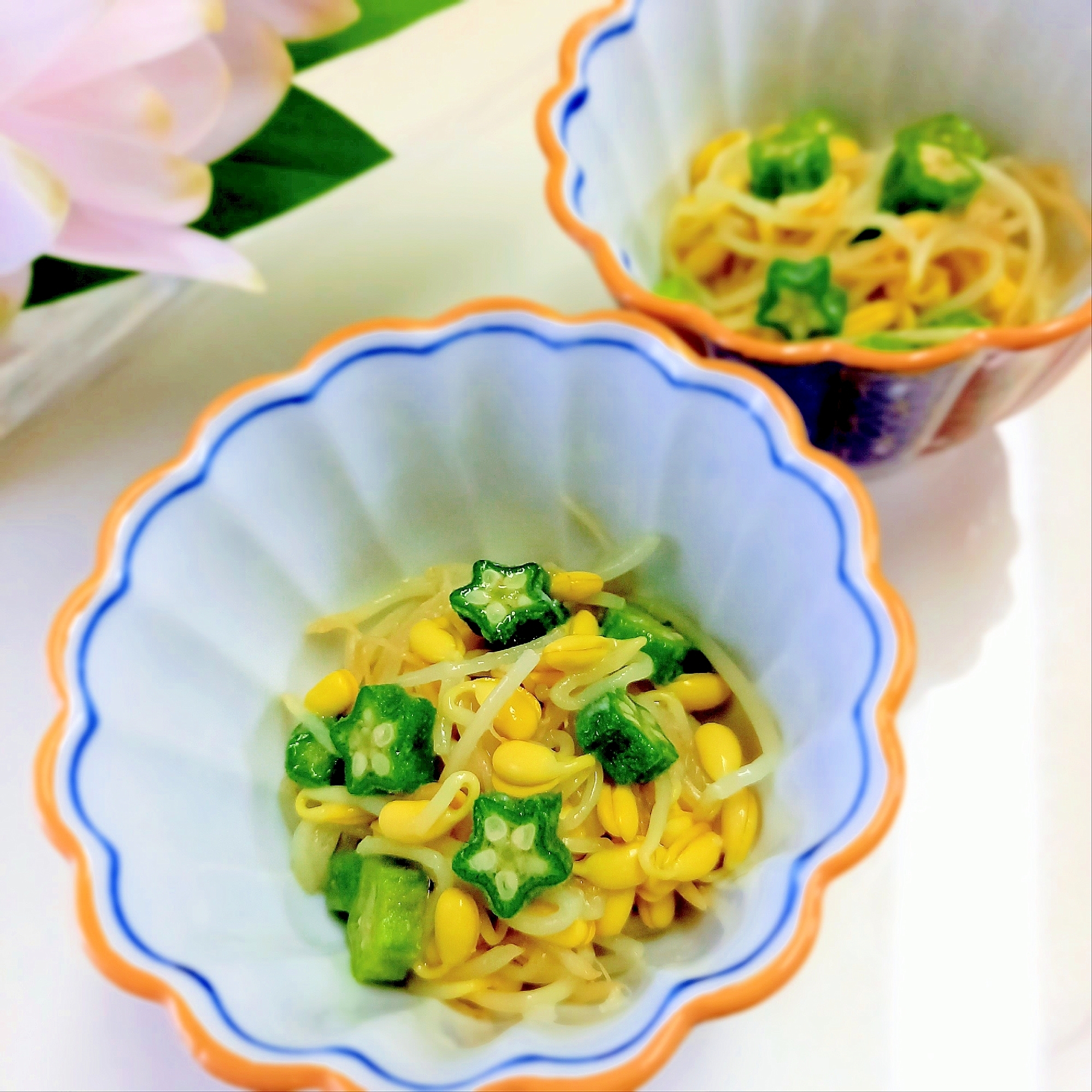 ‪‪⭐‪‪ᕷ⭐‪‪豆もやしとオクラの塩麹和えꕤ୭*
