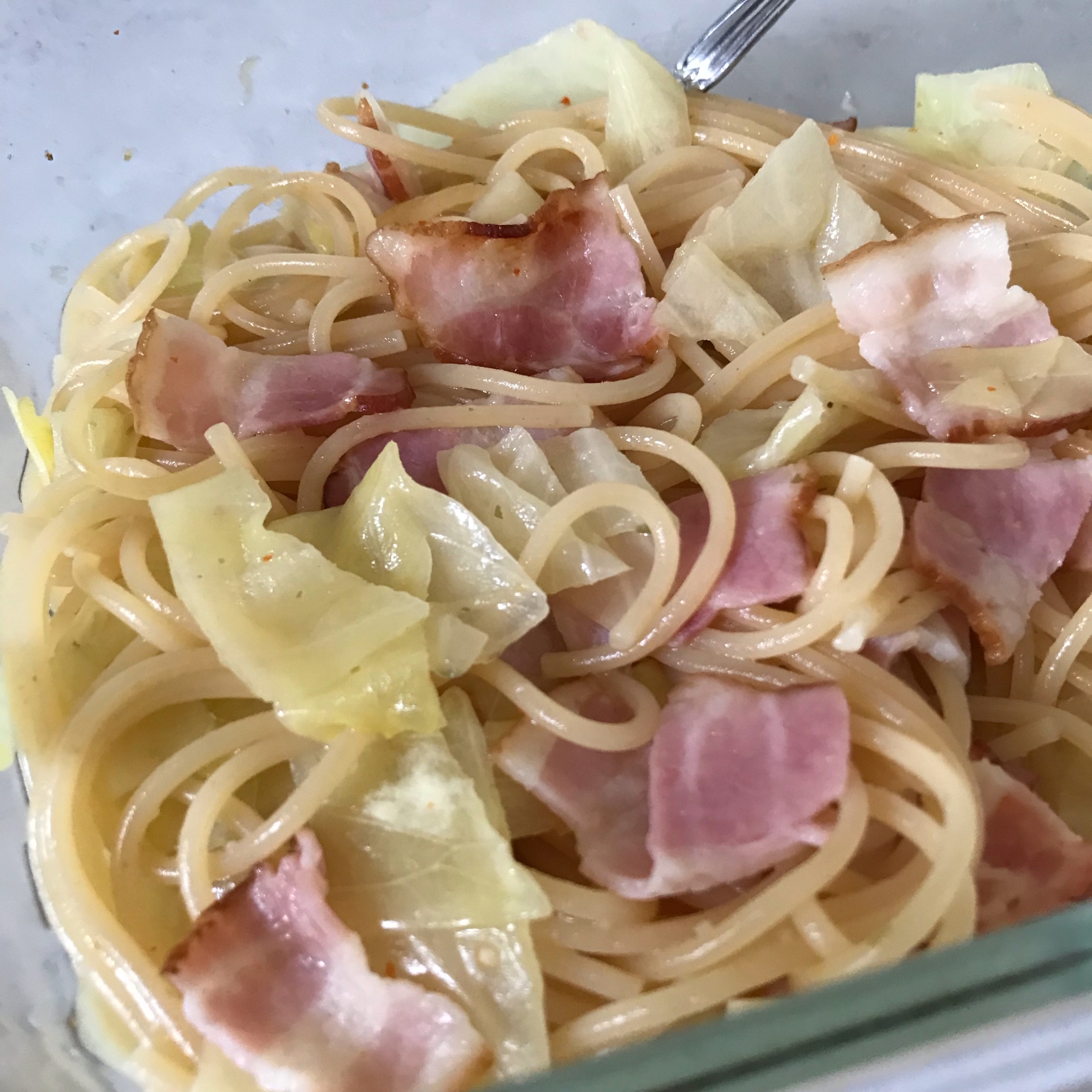 電子レンジでペペロンチーノ