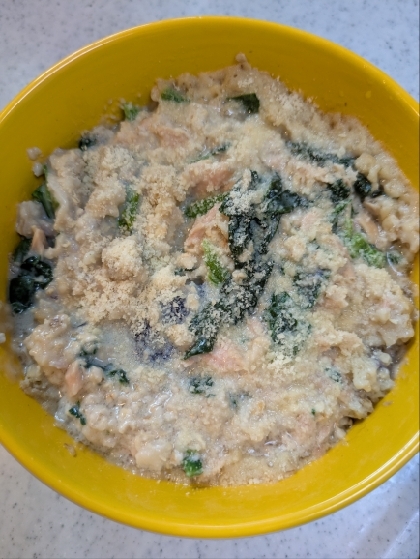 オートミールでほうれん草の豆乳リゾット