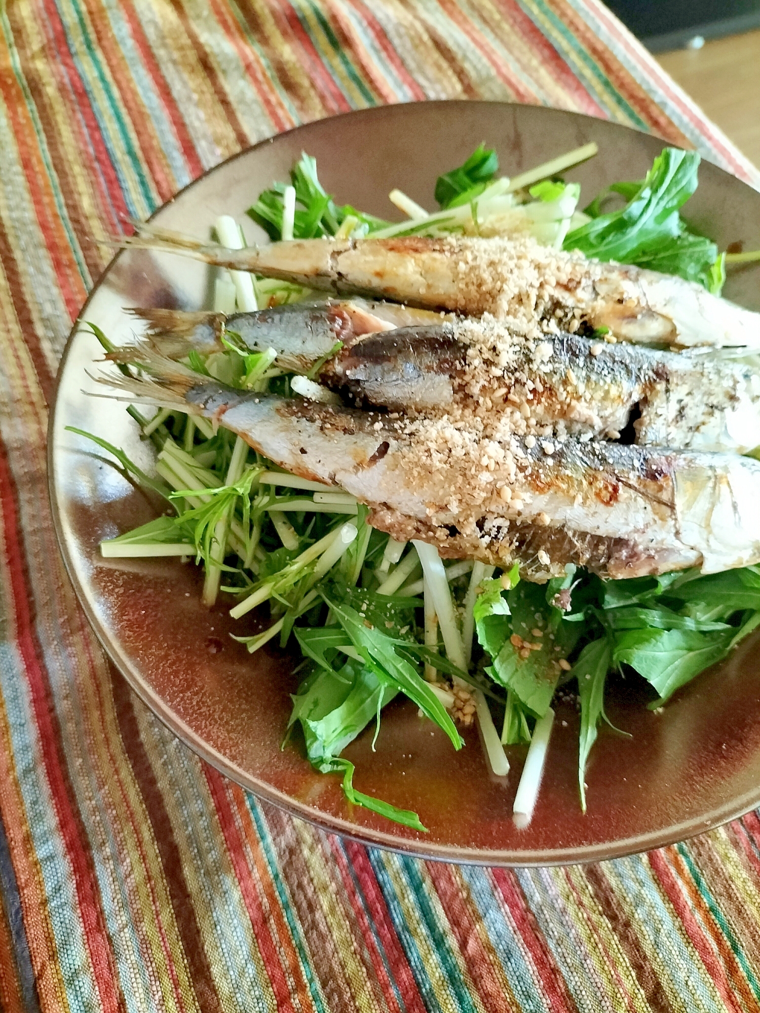 めざしの水菜サラダ♪