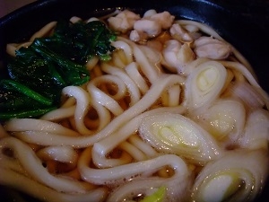お手軽ランチ～鶏肉とほうれん草のうどん