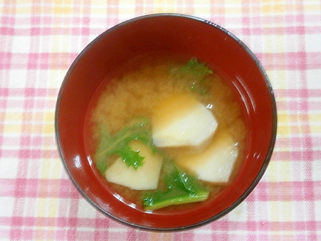 菜の花・里芋の味噌汁