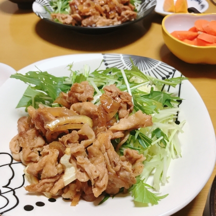 簡単♡豚コマ肉の生姜焼き