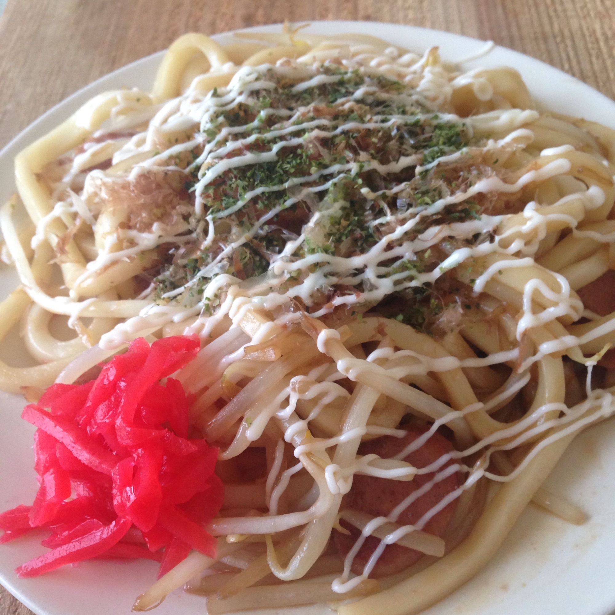 もやしとウィンナーの焼うどん♪