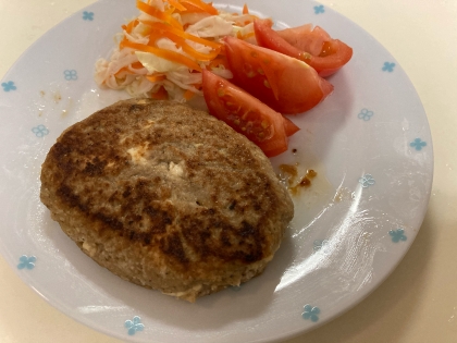 肉・卵なし！サバ缶と豆腐のふわもちハンバーグ♪