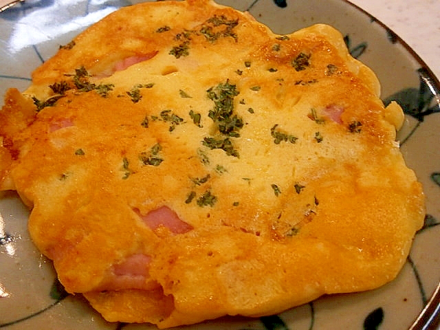 大豆粉で☆チーズ＆ハムのパンケーキ☆