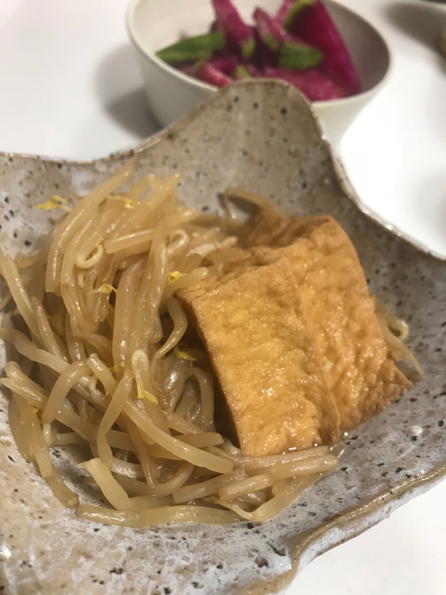 もやしと厚揚げのラーメンスープ煮