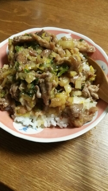 白菜と豚肉の中華丼