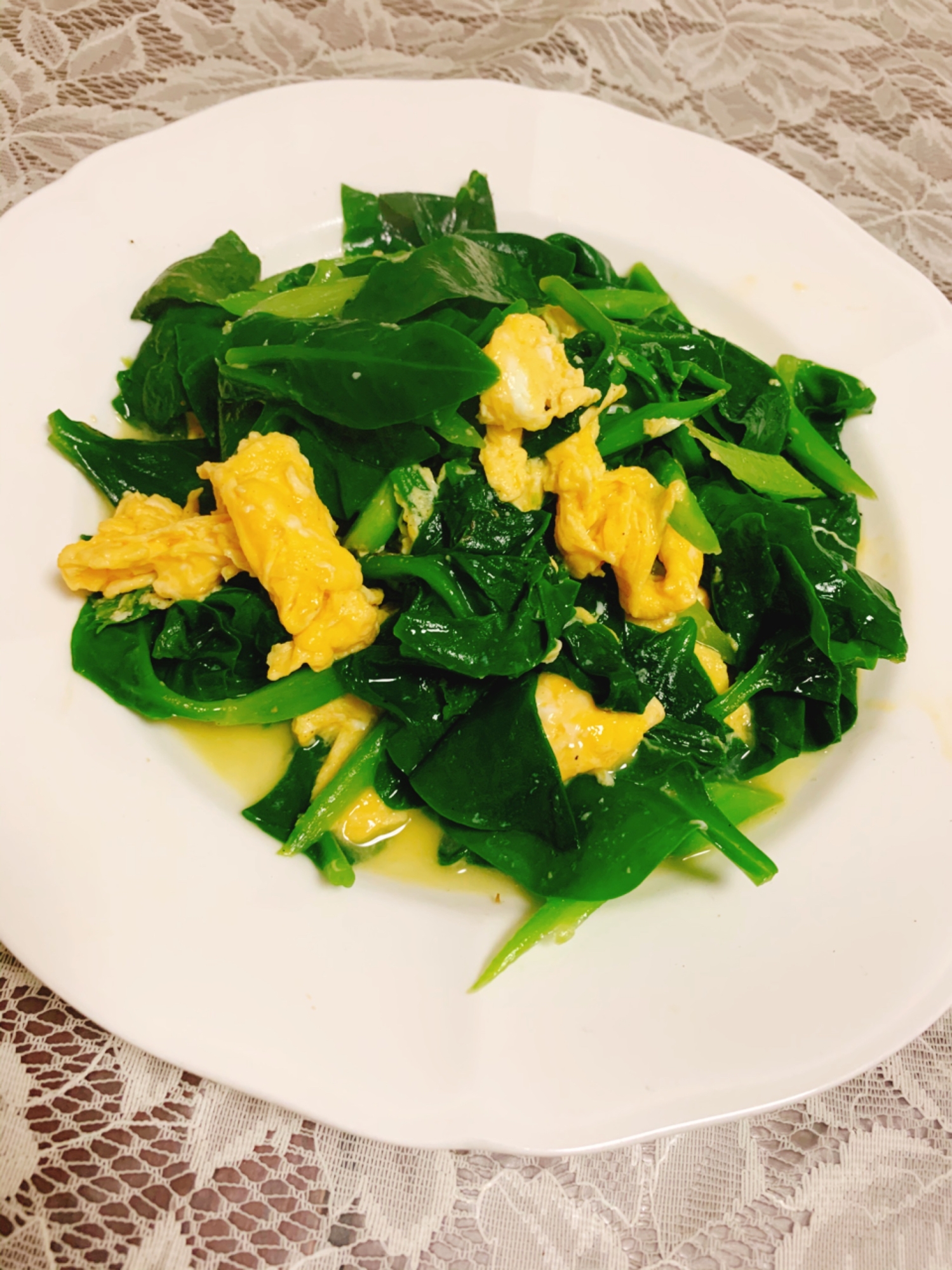 つるむらさきと卵の炒め物 レシピ 作り方 By らあじ2213 楽天レシピ