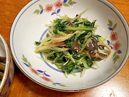 水菜と　平茸の　ナムル（大蒜入り）