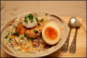 低カロリー豆腐ハンバーグの和風ロコモコ丼