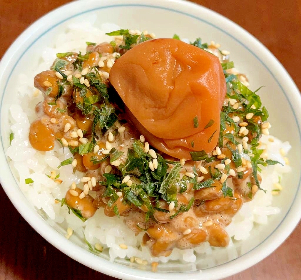 梅干しのせ納豆ご飯