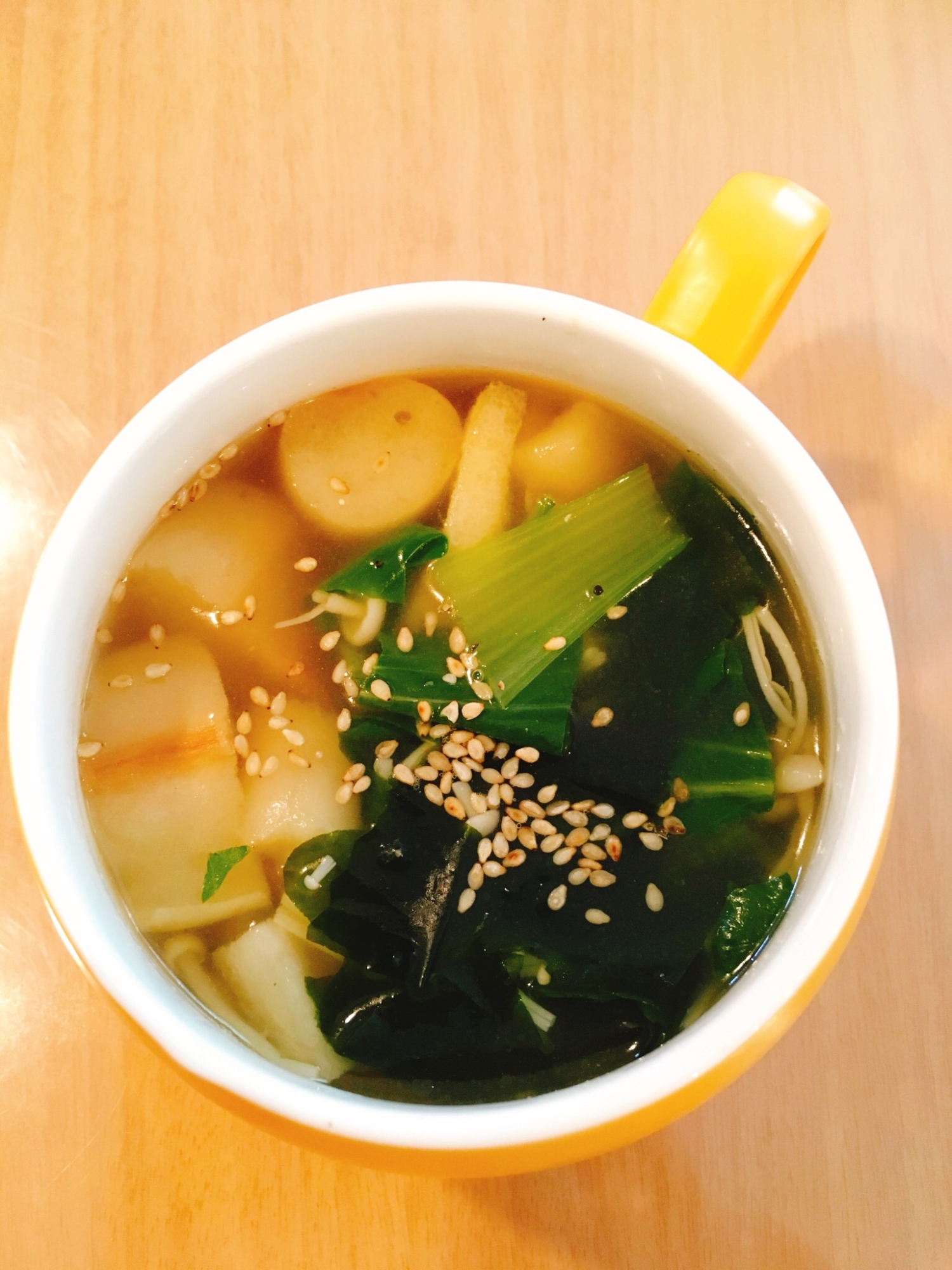 青梗菜とえのきの中華スープ
