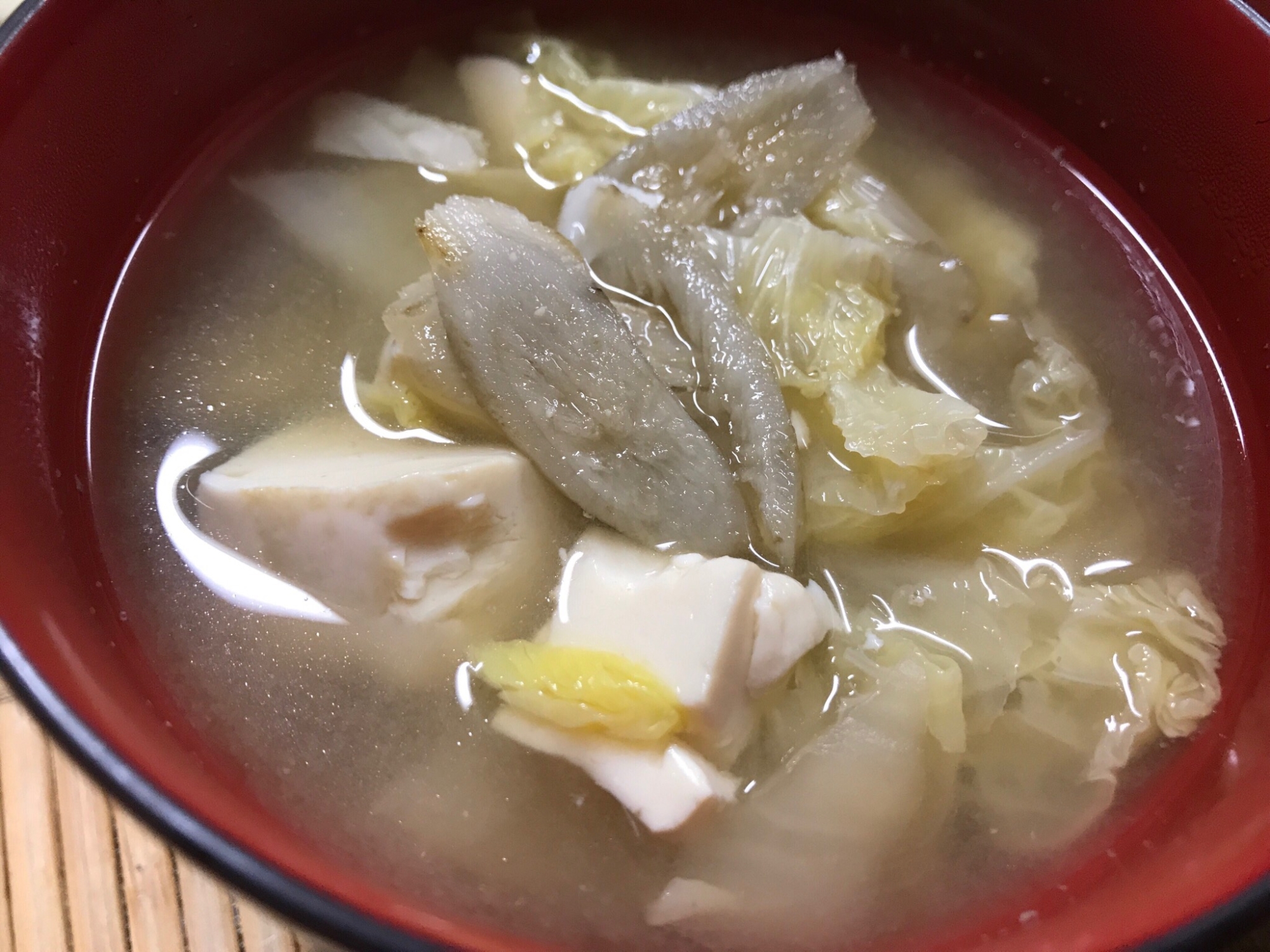 豆腐&白菜&ゴボウの味噌汁