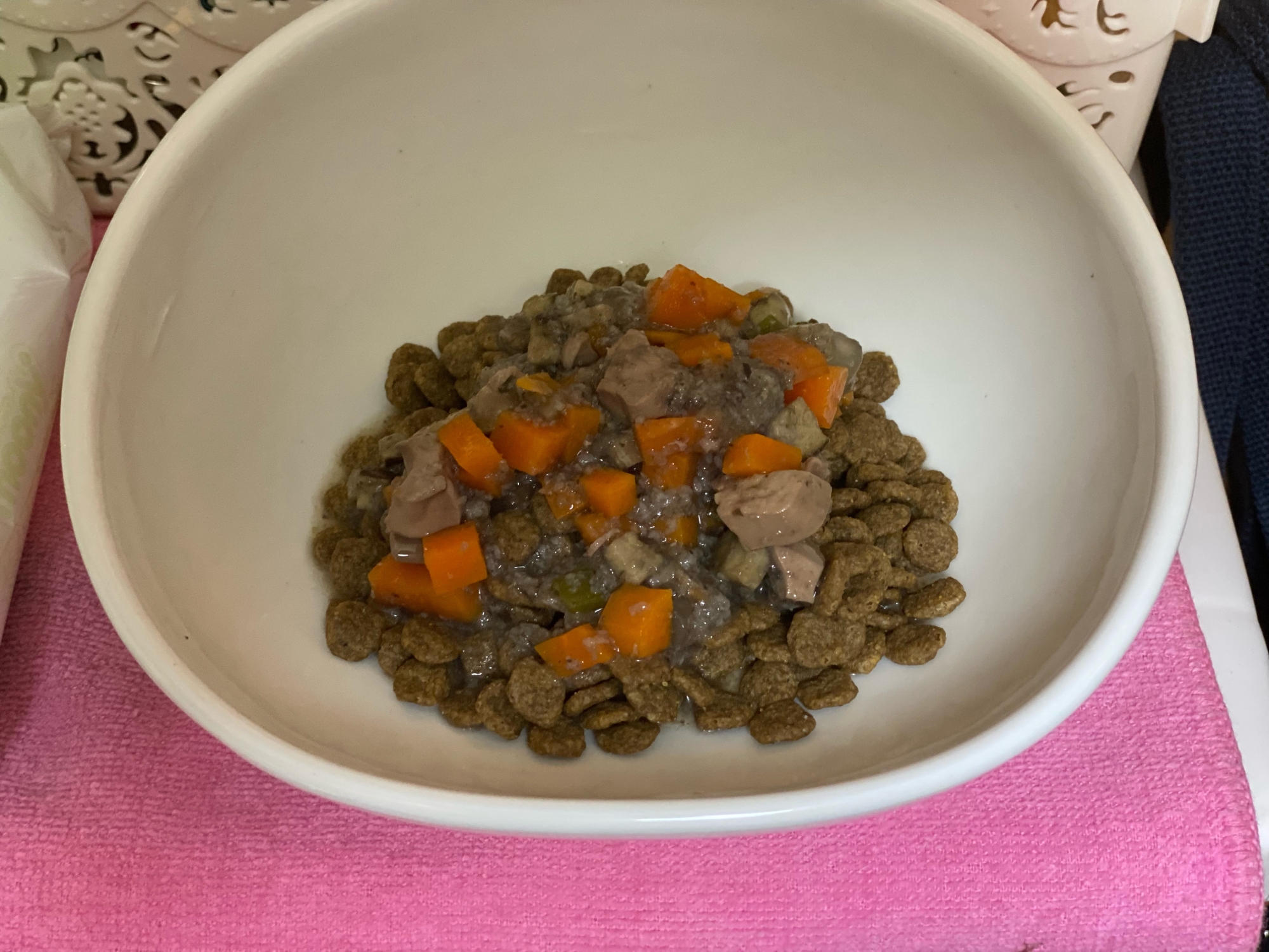 犬用鶏レバーと野菜のあんかけスープ