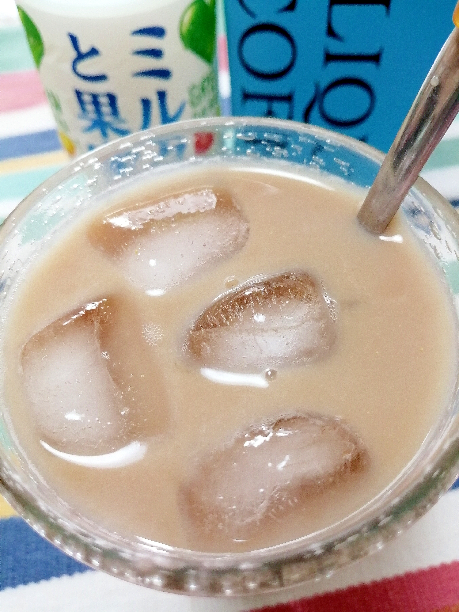 アイス☆ミルクと果実のカフェオレ♪