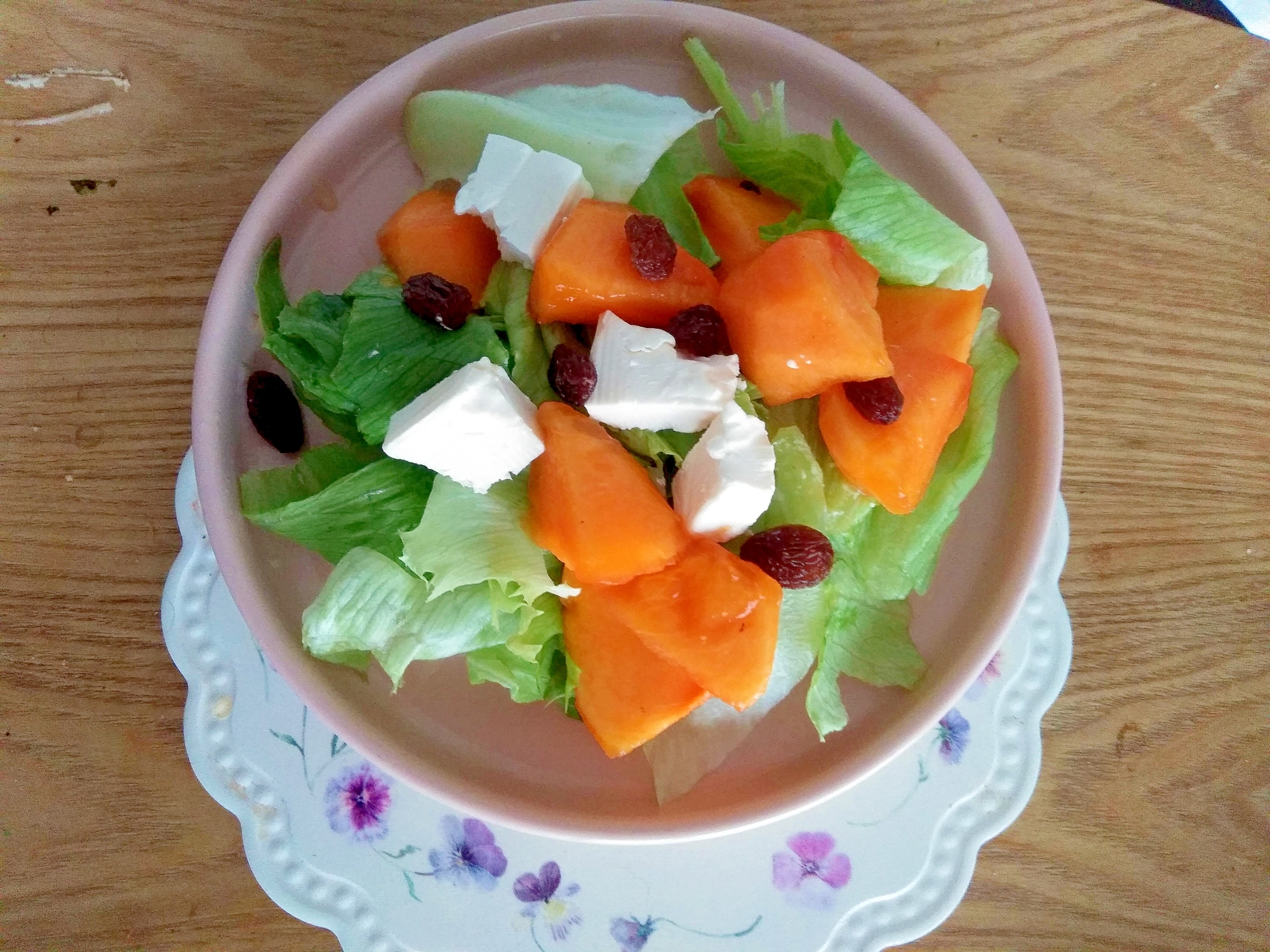 柿とクリームチーズのサラダ