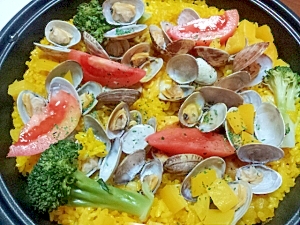 スペイン料理♪フライパンdeパエリア