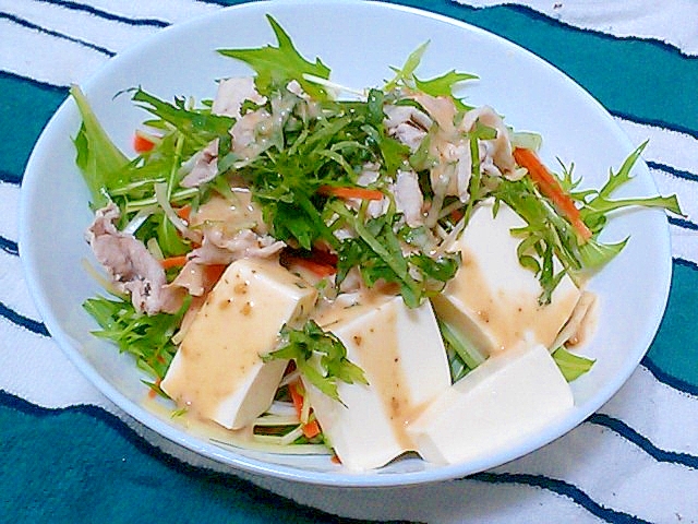 豚しゃぶと豆腐のヘルシーおかずサラダ レシピ 作り方 By かっぺ4217 楽天レシピ 豚しゃぶと豆腐のヘルシーおかずサラダ レシピ 作り方 By かっぺ4217 楽天レシピ