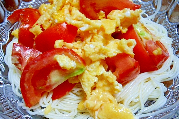 トマトと卵の素麺