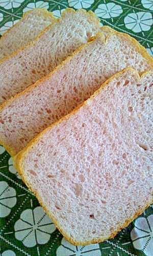 ほんのりピンク色☆HB紫芋食パン