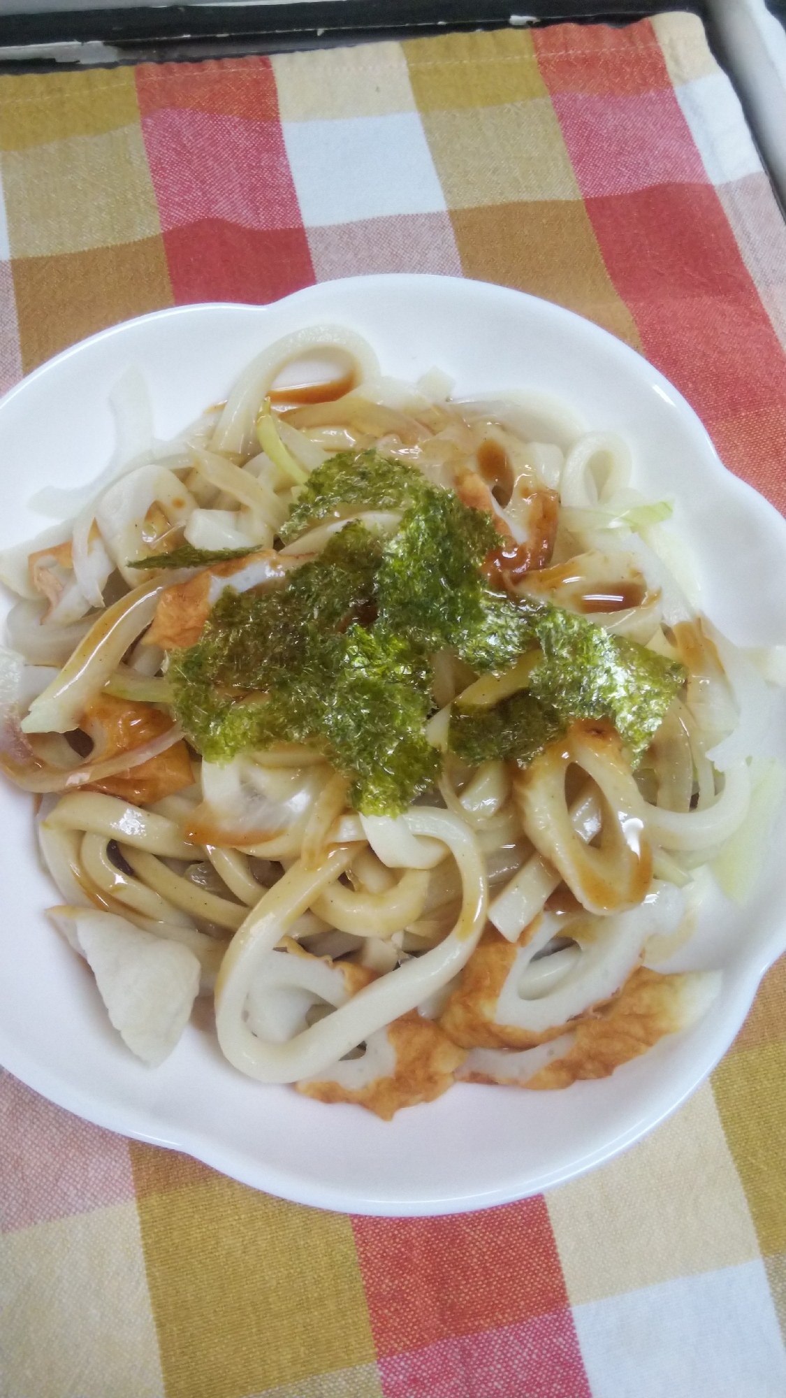 レンジでタレを☆照り焼きうどん