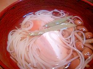 なめこ入りにゅうめん