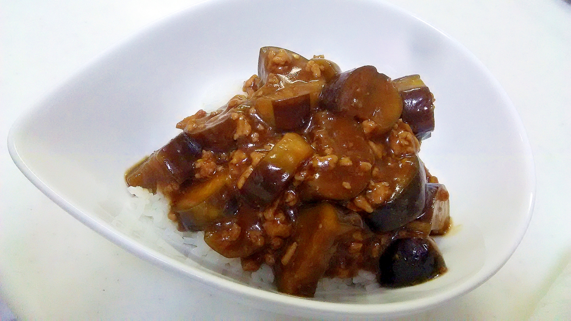 ひき肉と茄子の甘味噌丼＋＋