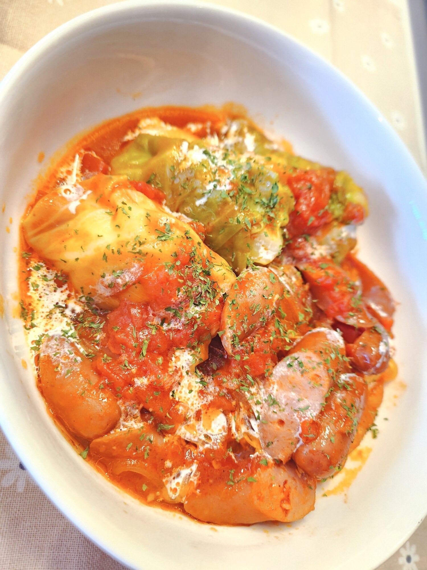 おかず】ロールキャベツとマロニーちゃんのトマト煮 レシピ・作り方 by