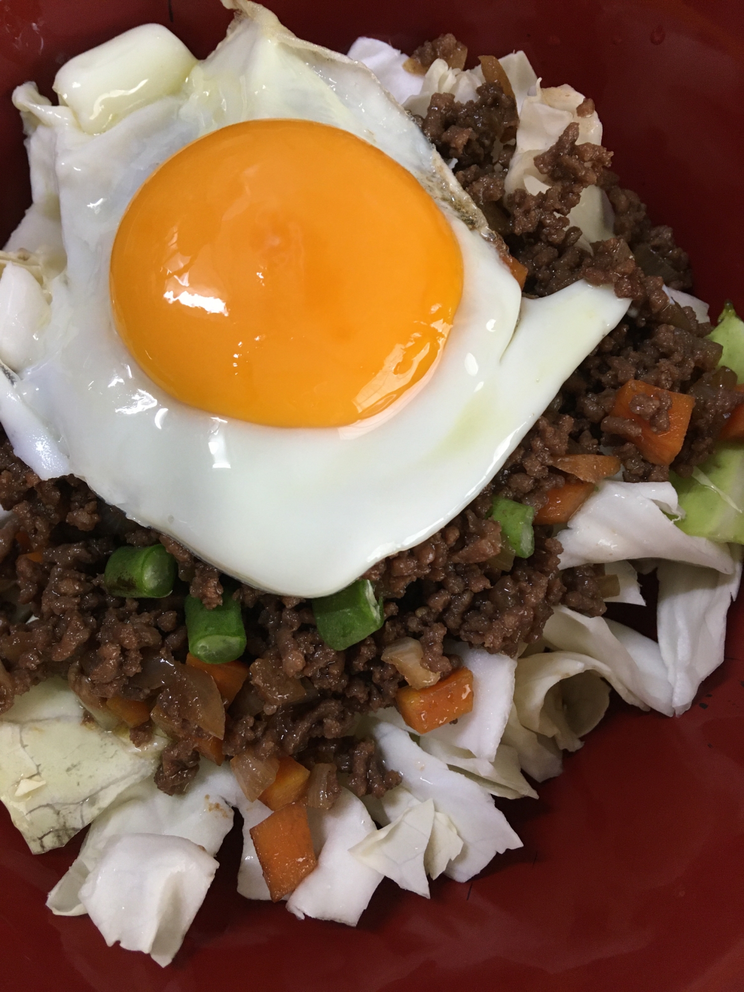 タコライス風　簡単　スパイシー肉そぼろ丼　レンジ