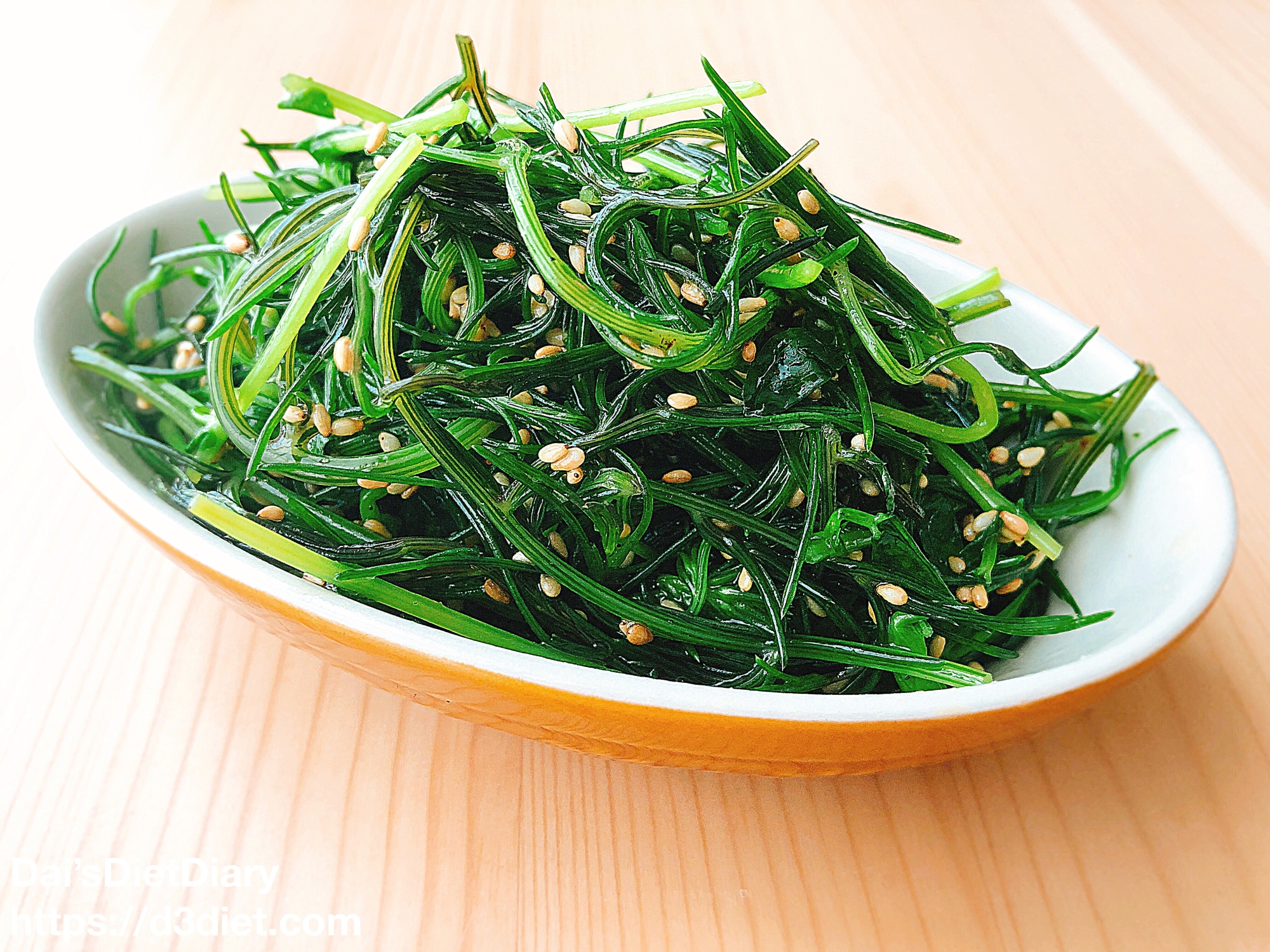 おかひじきと豆苗のレンジでナムル