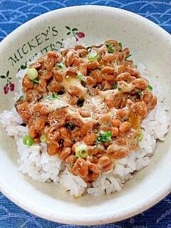 納豆の食べ方-キューちゃん＆オリーブオイル♪