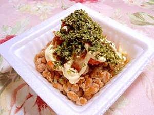 これまた美味❤キムチマヨｄｅ青海苔納豆❤