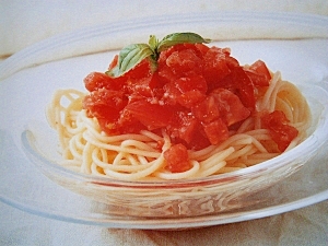 トマトの冷たいパスタ
