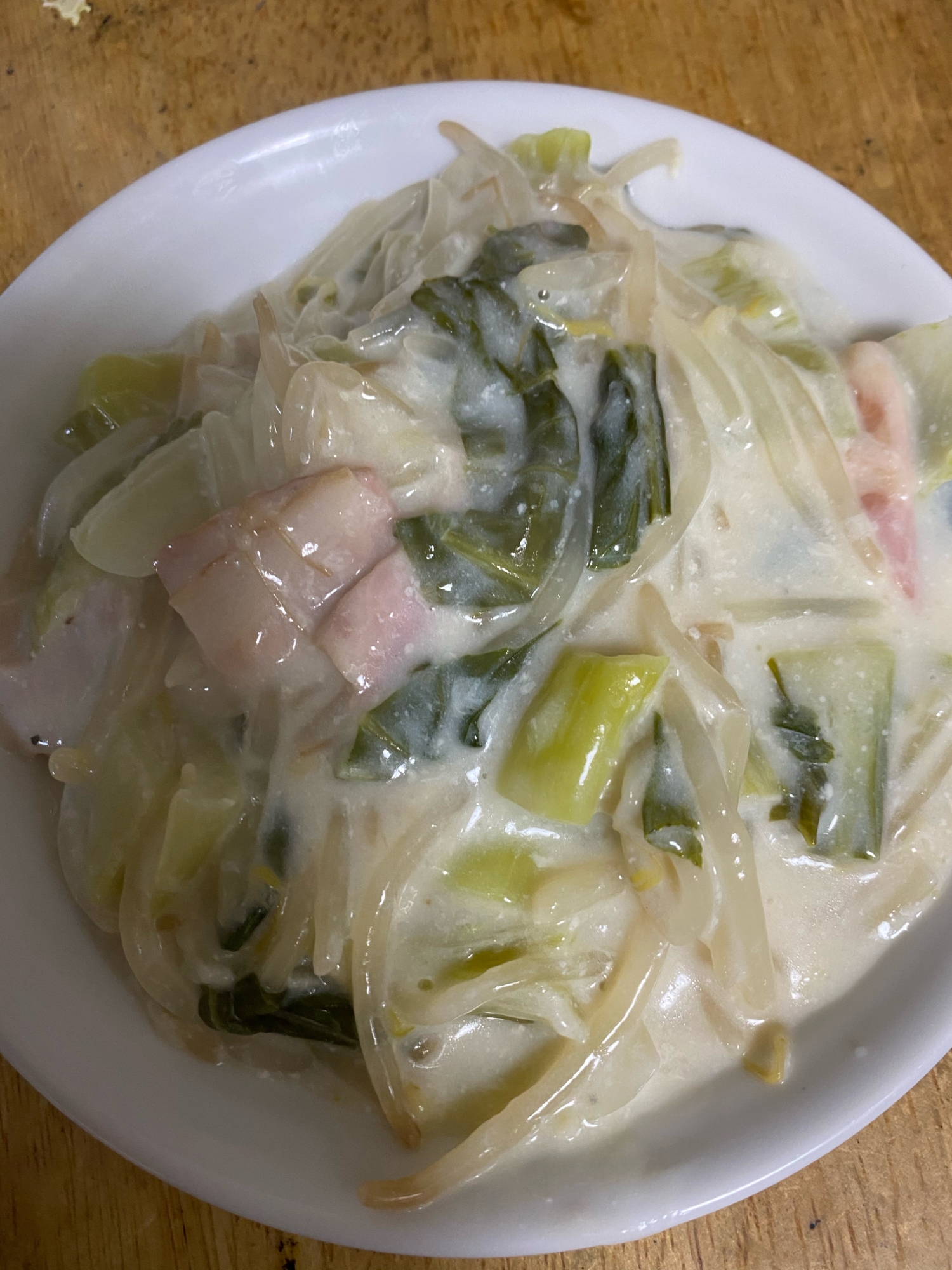 青梗菜ともやしのミルク煮