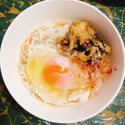 かき揚げ・ゆで卵De天ぷらうどん