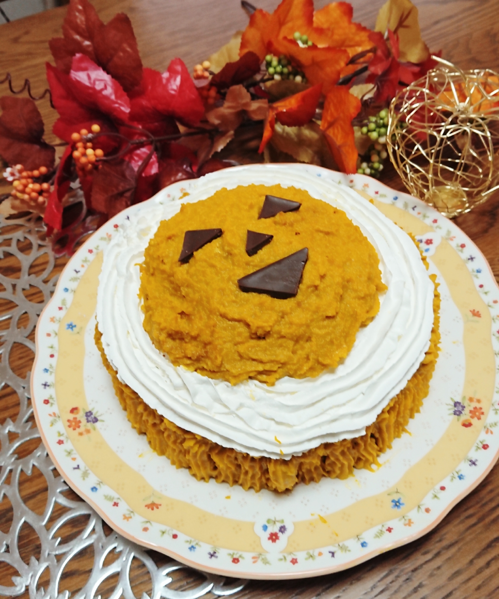 カボチャクリームのハロウィンケーキ レシピ 作り方 By Moe 01 楽天レシピ