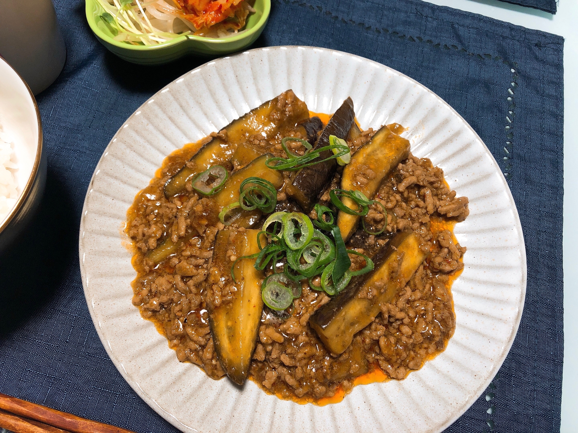 我が家のひき肉たっぷり麻婆茄子