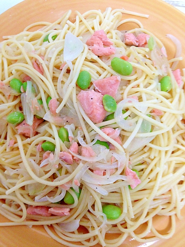 枝豆＆鮭のパスタ♪