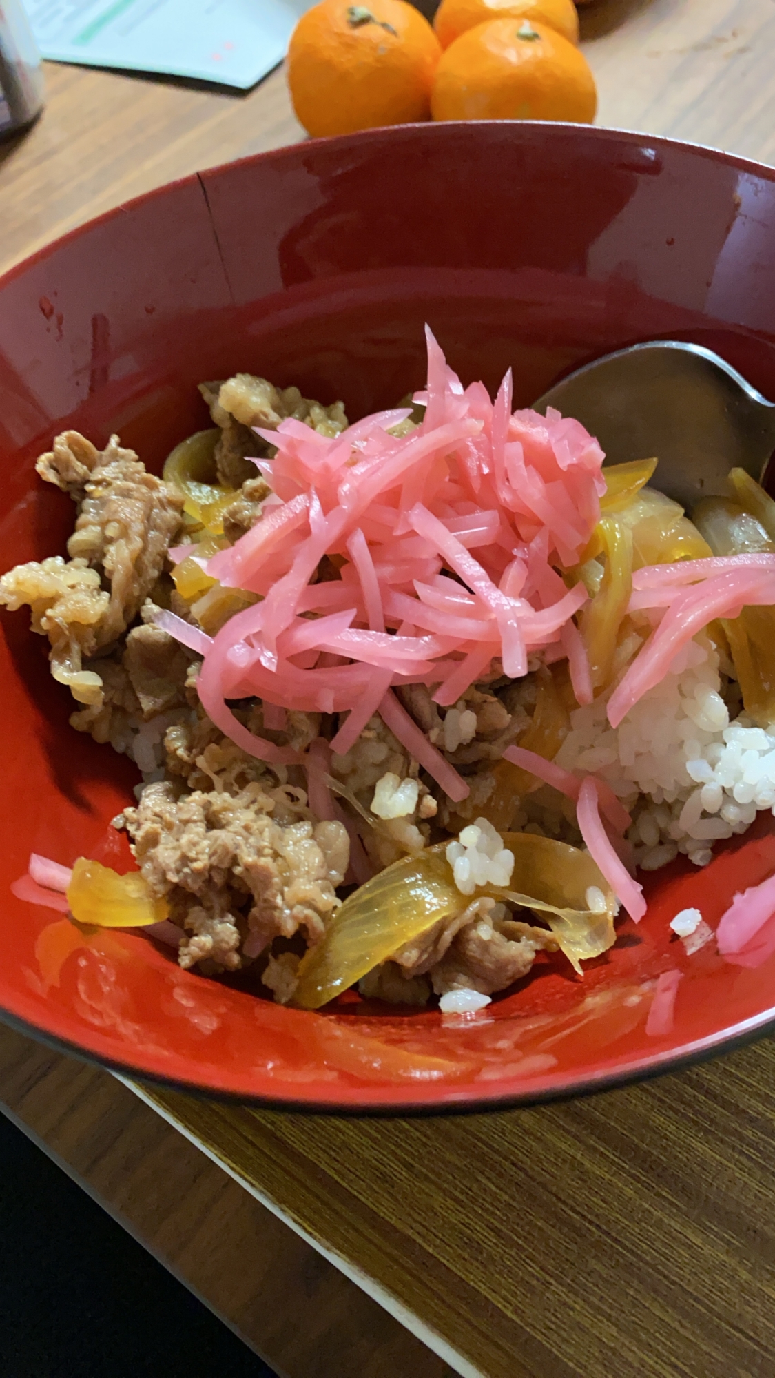 牛丼 紅しょうがはたっぷりで レシピ 作り方 By Marimecco0606 楽天レシピ