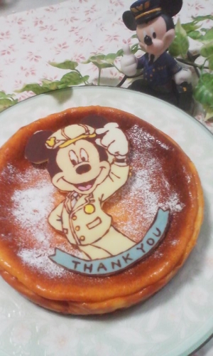 父の日に♪車掌さんミッキーキャラチョコチーズケーキ