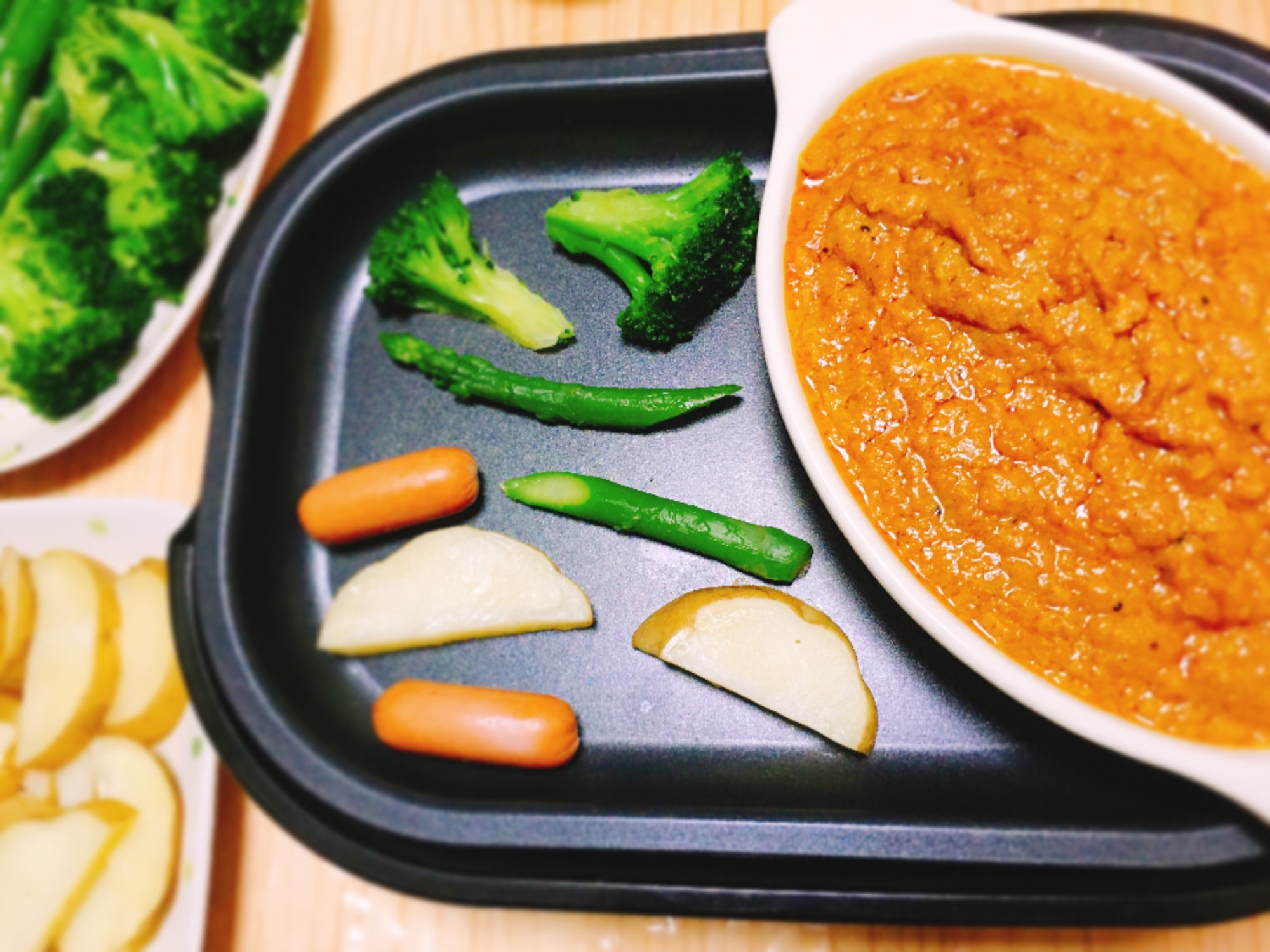 ホットプレートでカレーフォンデュ