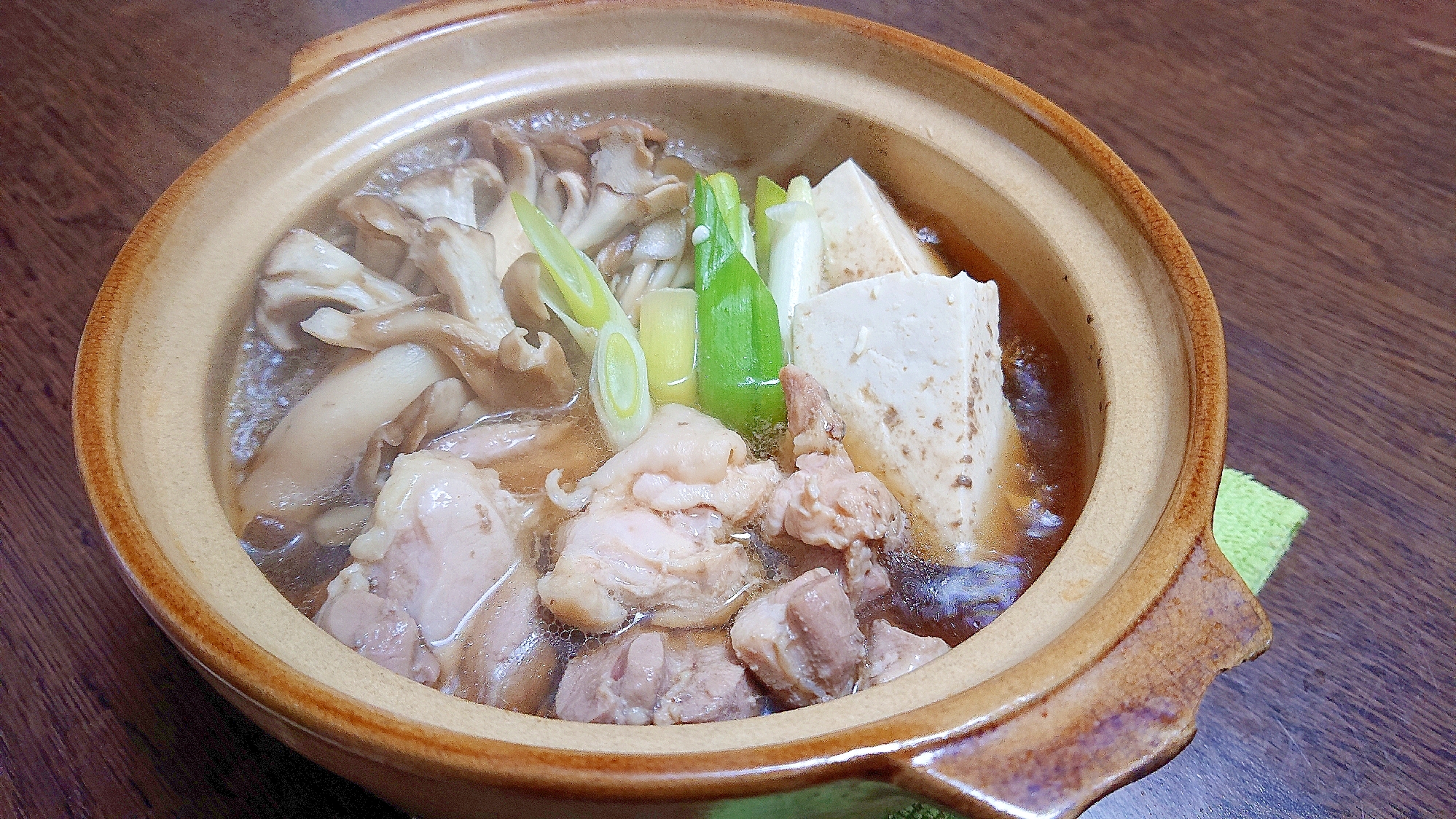 【一人鍋】きのこたっぷり鶏すき焼き鍋