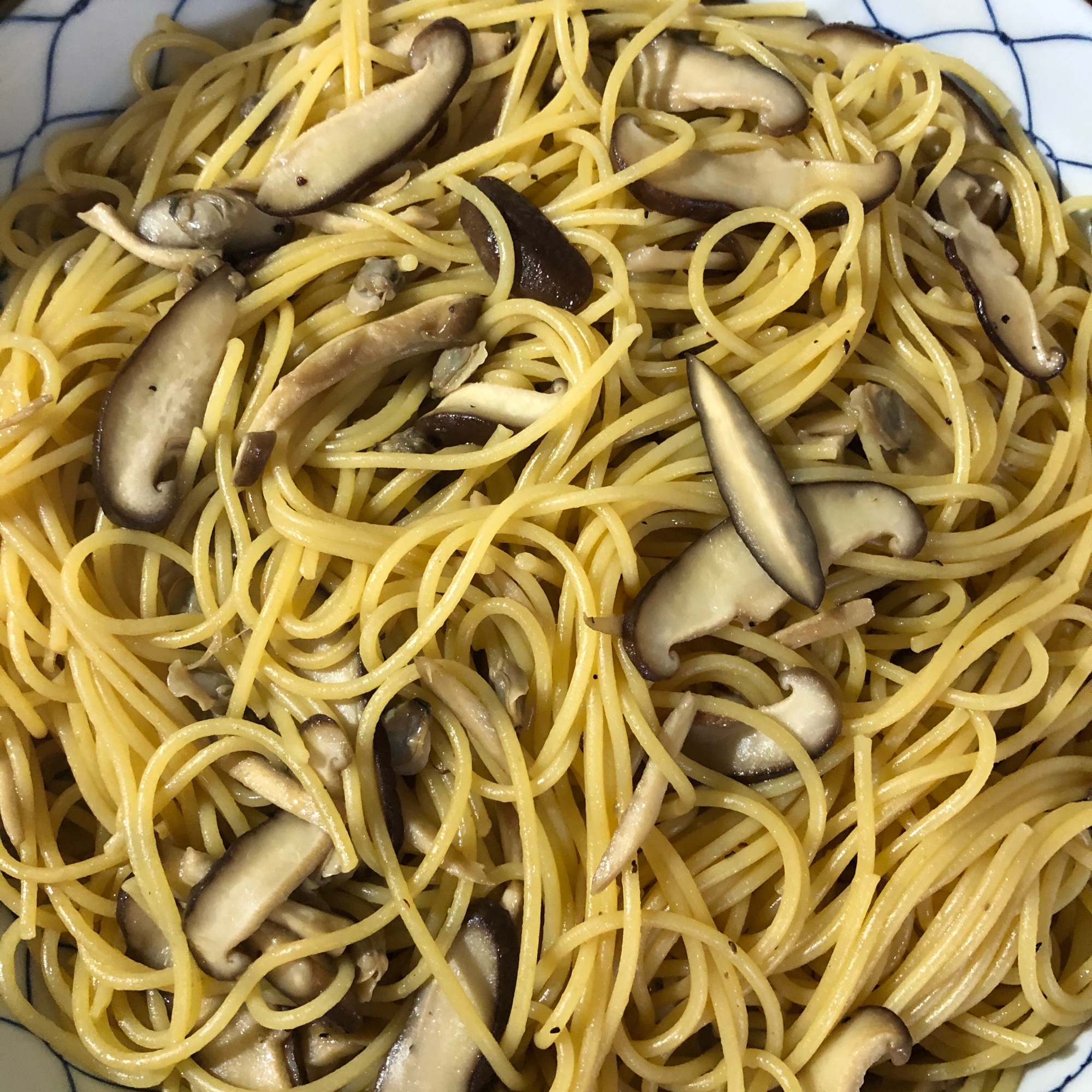 しじみと椎茸のパスタ