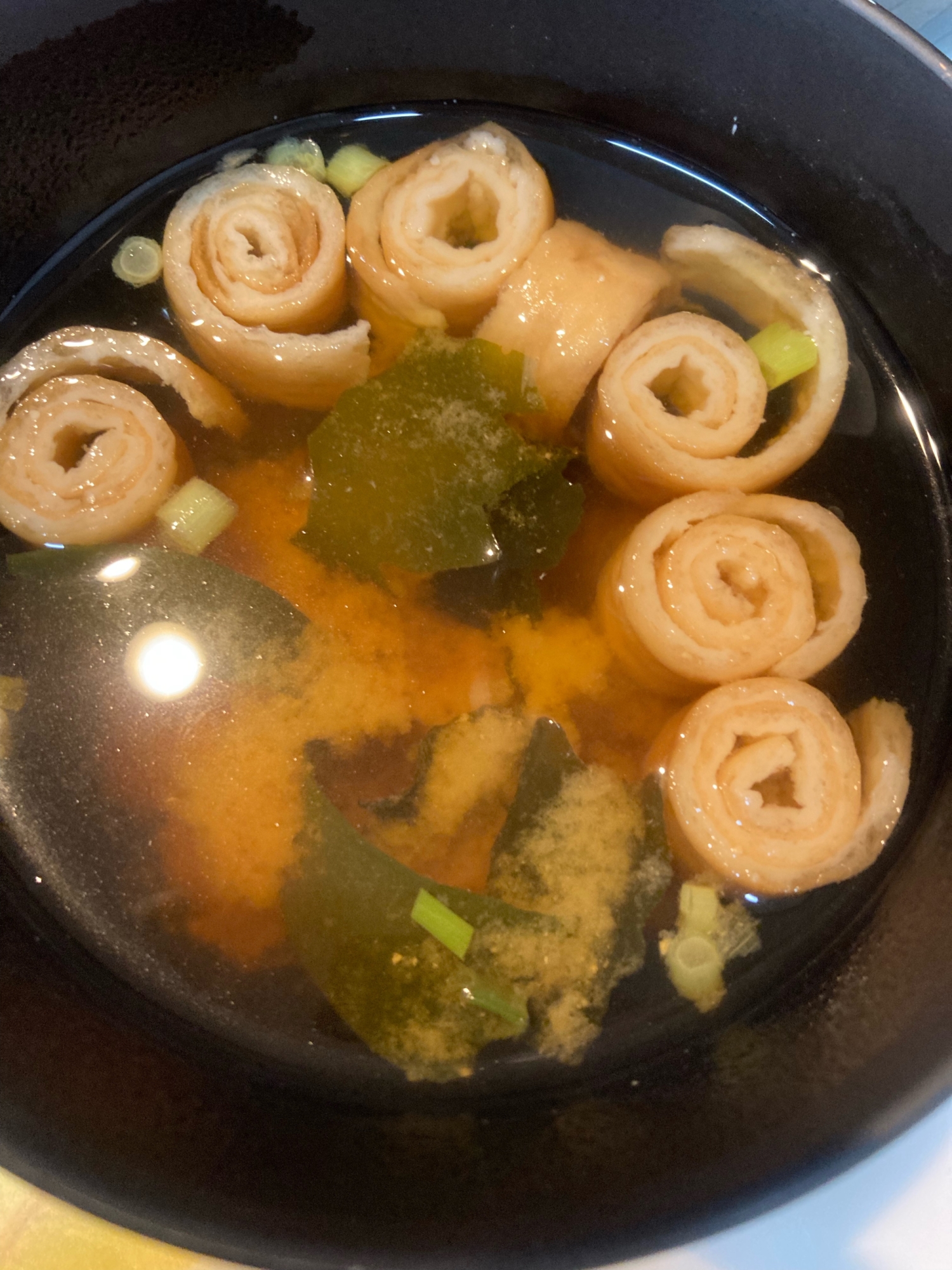 うずまき麩とわかめのお味噌汁☆