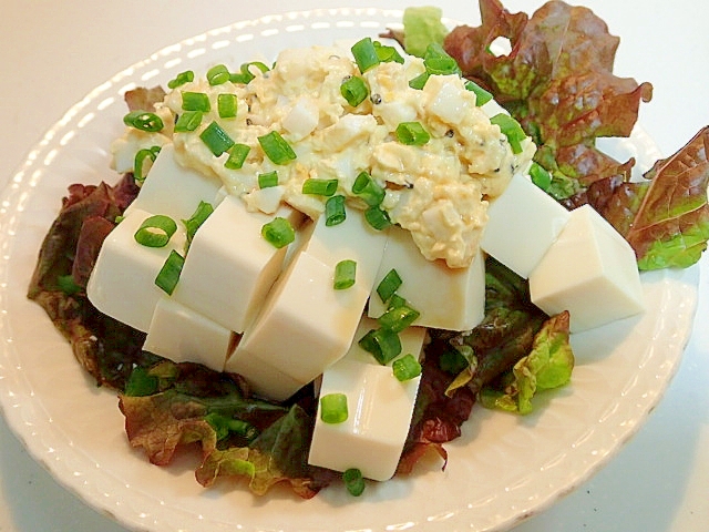 サニーレタスと豆腐と和風タルタルのサラダ♬