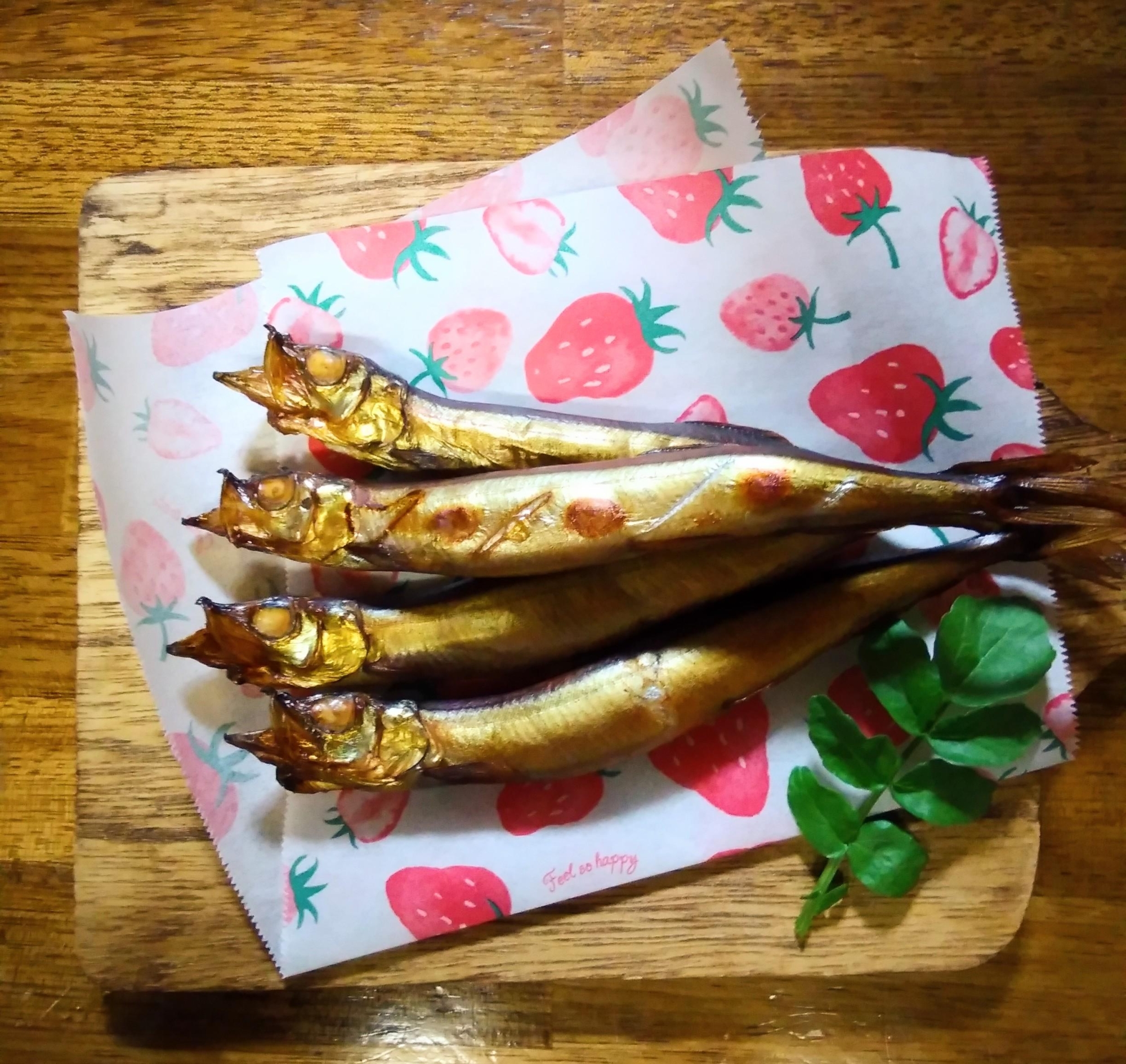 キャンプに　シシャモの薫製　ししゃもの薫製