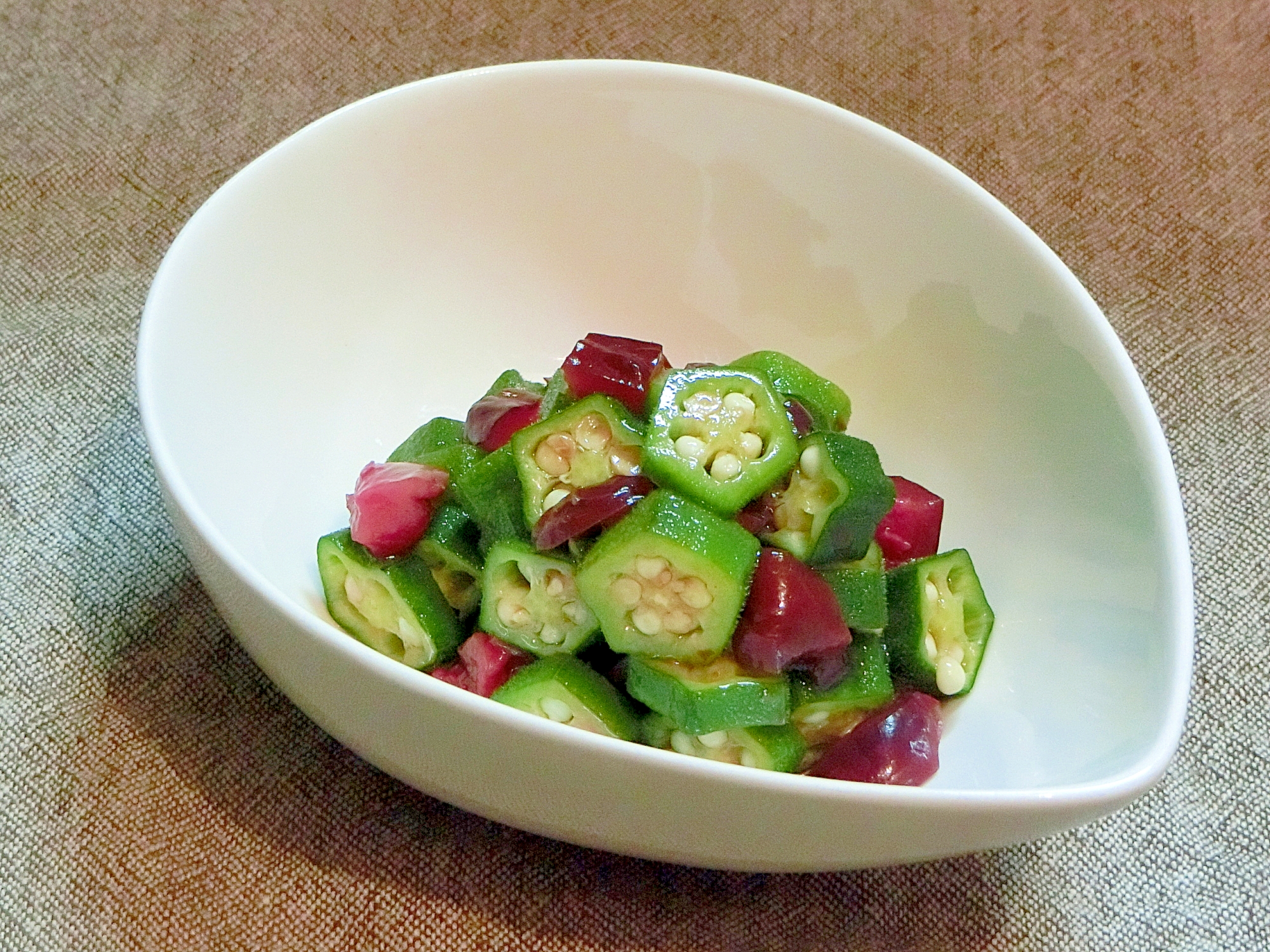 オクラと柴漬けの副菜